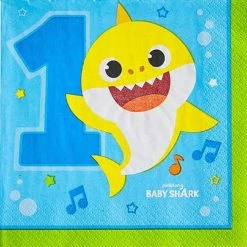 Party Animal Direct Baby Shark 1st Birthday Napkins 16pk