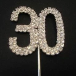 Party Animal Direct 30 DIAMANTÉ CAKE TOPPER