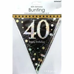 Party Animal Direct SPARKLING CELEBRATION 40TH BIRTHDAY FLAG BANNER