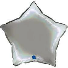 Party Animal Direct Foil Balloons STAR RAINBOW HOLOGRAPHIC PLATINUM PURE FOIL