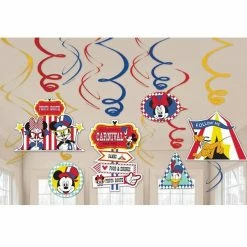 Party Animal Direct Disney Mickey Carnival Swirl Decorations Pack Of 12 Mickey Mouse