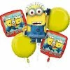 Party Animal Direct Minions Despicable Me Bouquet Foil Balloons Pack Of 5