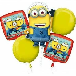 Party Animal Direct Minions Despicable Me Bouquet Foil Balloons Pack Of 5