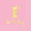 Party Animal Direct 1st Birthday Luncheon Napkins - Pink With Gold Foil Writing
