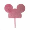 Party Animal Direct Minnie Mouse GLITTER PINK MICKEY EARS CAKE TOPPER