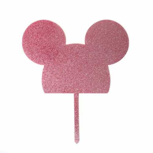 Party Animal Direct Minnie Mouse GLITTER PINK MICKEY EARS CAKE TOPPER 3 Party Animal Direct Minnie Mouse GLITTER PINK MICKEY EARS CAKE TOPPER