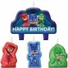Party Animal Direct Pj Masks Candles ( Set Of 4)