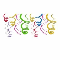 Party Animal Direct Rainbow Swirl Decorations (pack Of 12)
