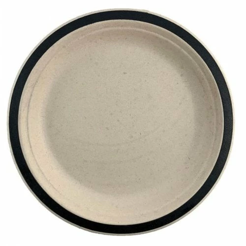 Alpen Sugarcane Dinner Plates 230mm Black P10 Eco Range 4 Alpen Sugarcane Dinner Plates 230mm Black P10 Eco Range