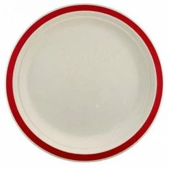 Alpen Sugarcane Lunch Plates 180mm Red 10 Pack Eco Range