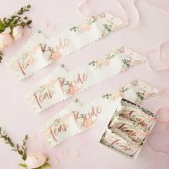 Party Animal Direct Team Bride Sash (6 Pieces) Rose Gold Bridal Shower / Bride To Be