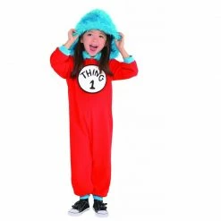 Party Animal Direct Thing 1 & 2 Jumpsuit Costume - Small Child (4-6 Yrs) Costumes